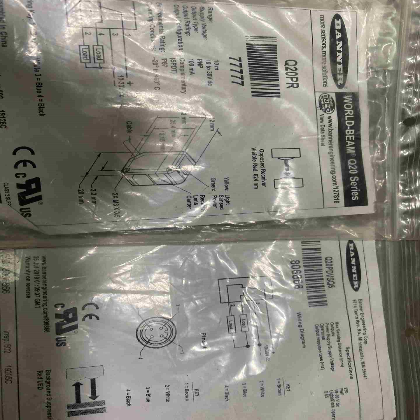 BANNER邦纳对射光电开关Q20PR只有一个便宜议价