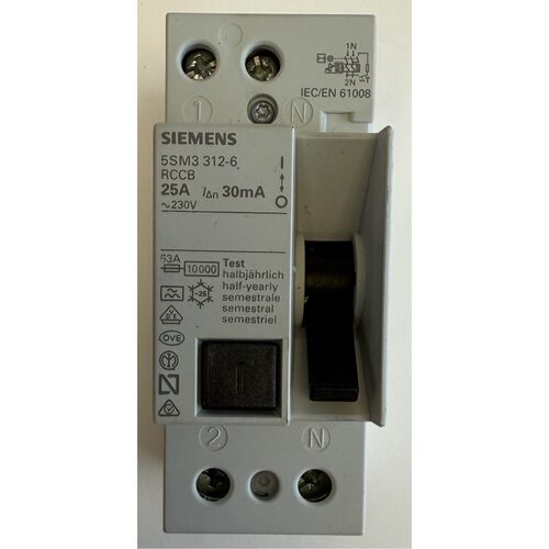 Siemens FI/LS-Schalter / 25A / 30mA / ~230V / 5SM3 312-6 RCC