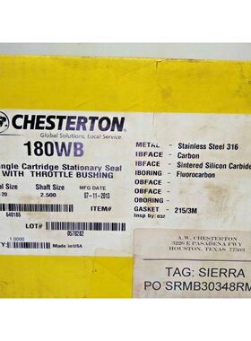 CHESTERTON 180WB HIGH RELIABILITY CARTRIDGE SINGLE SEAL SIZE