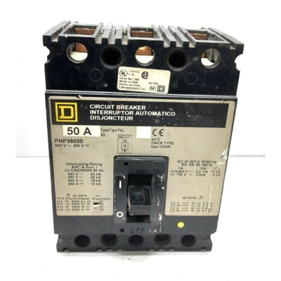 Square D FHP36050 Disjoncteur 50A 600VAC 250VDC (1)