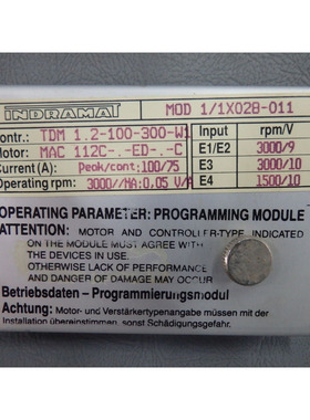 MOD11X028011 - INDRAMAT - MOD1/1X028-011/Programming Module