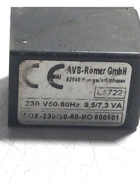 AVS-Romer L1722 Solenoide Bobina 230V 50-60Hz 9.5/7.3VA EOX-
