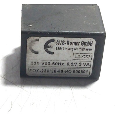 AVS-Romer L1722 Solenoide Bobina 230V 50-60Hz 9.5/7.3VA EOX-