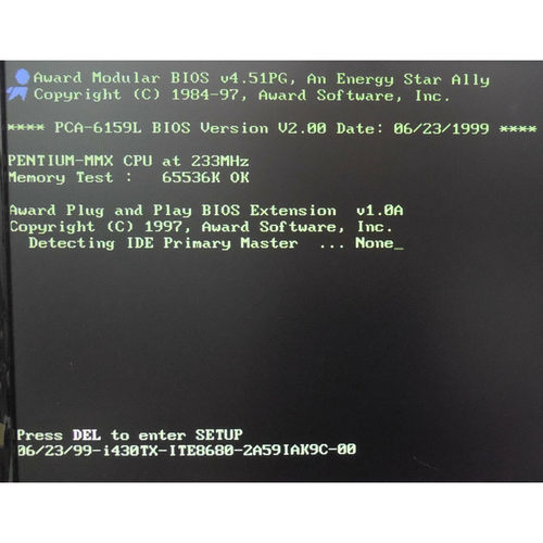 Advantech PCA-6159 Rev. A3 02-1 1906615908 CPU 233MHz & RAM