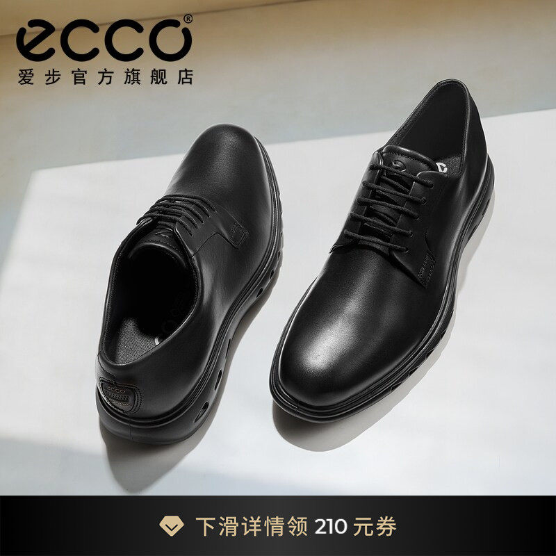 ECCO爱步皮鞋男 春夏真皮防水德比鞋商务皮鞋 混动防水720 524704