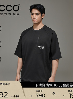 ECCO×白山联名 26新春夏休闲运动耐磨短袖索罗娜T恤 EW261T004M