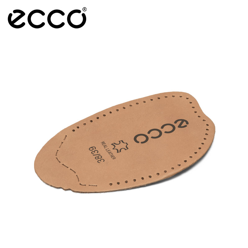 ECCO爱步前足垫鞋垫子棕色牛皮排汗吸湿半码垫 9059031
