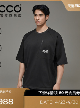 ECCO×白山联名 26新春夏休闲运动耐磨短袖索罗娜T恤 EW261T004M