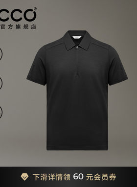 ECCO爱步POLO衫男 26新夏季运动休闲简约羊毛短袖T恤 ES263T067M
