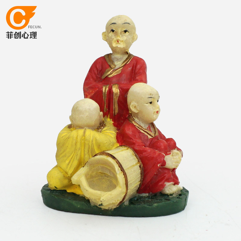 心理沙盘沙具游戏箱庭疗法玩具沙游人物摆件模型三个和尚没水喝