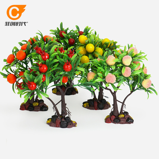 心理沙具模型微缩模型景观植物类桃子石榴桃子樱桃橘子树仿真