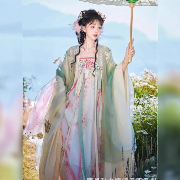 原创汉服女《春晓》新品唐制齐胸襦裙绣花超仙大袖衫日常春夏款