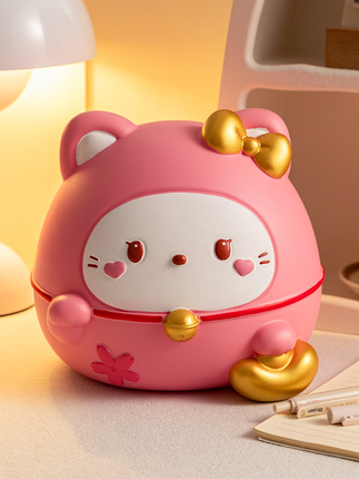 Internet-Famous Lucky Cat Piggy Bank, 2026 New Model, Only Deposits, No Withdrawals, Children's Piggy Bank That Doesn'T Look Like a Savings Bank to Boys and Girls