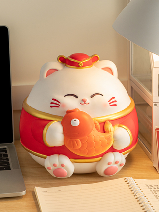 Lucky Cat Children's Piggy Bank 2026 New Model for Girls and Boys, Only Deposits, No Withdrawals, Adult Version, Large Capacity Savings Bank