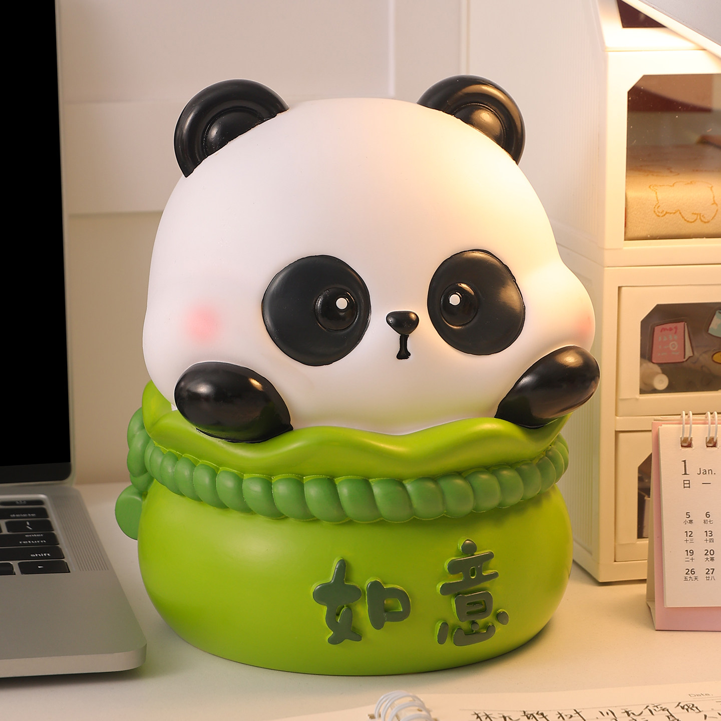 可爱熊猫存钱罐2025新款儿童男女孩大容量成人只进不出防摔储蓄罐
