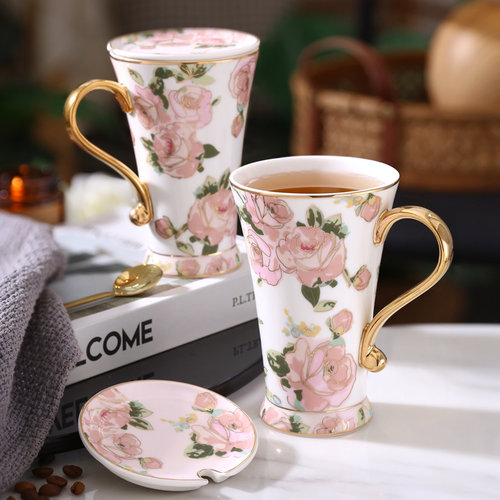 nosin诺轩野玫瑰陶瓷马克杯