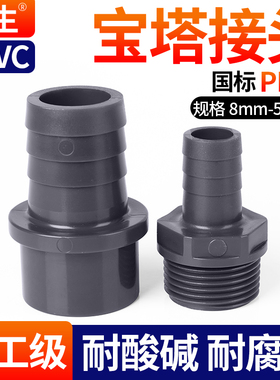 戎生UPVC宝塔接头塑料软管快接配件变径直通pvc-u外牙外丝直接2分