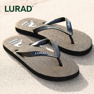 夹脚耐磨潮流简约黑色沙滩凉拖鞋 夏季 防滑休闲人字拖 路拉迪男士