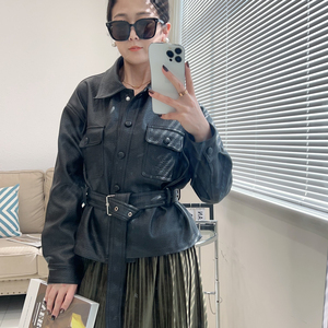 裘依特短款机车百搭55长绵羊皮衣