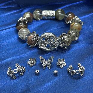 水晶diy配饰品高保色复古风花纹套珠蝴蝶花隔片隔珠手串diy搭配件