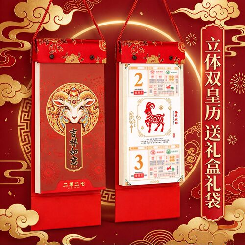 2026年挂历马年新款老黄历定制款