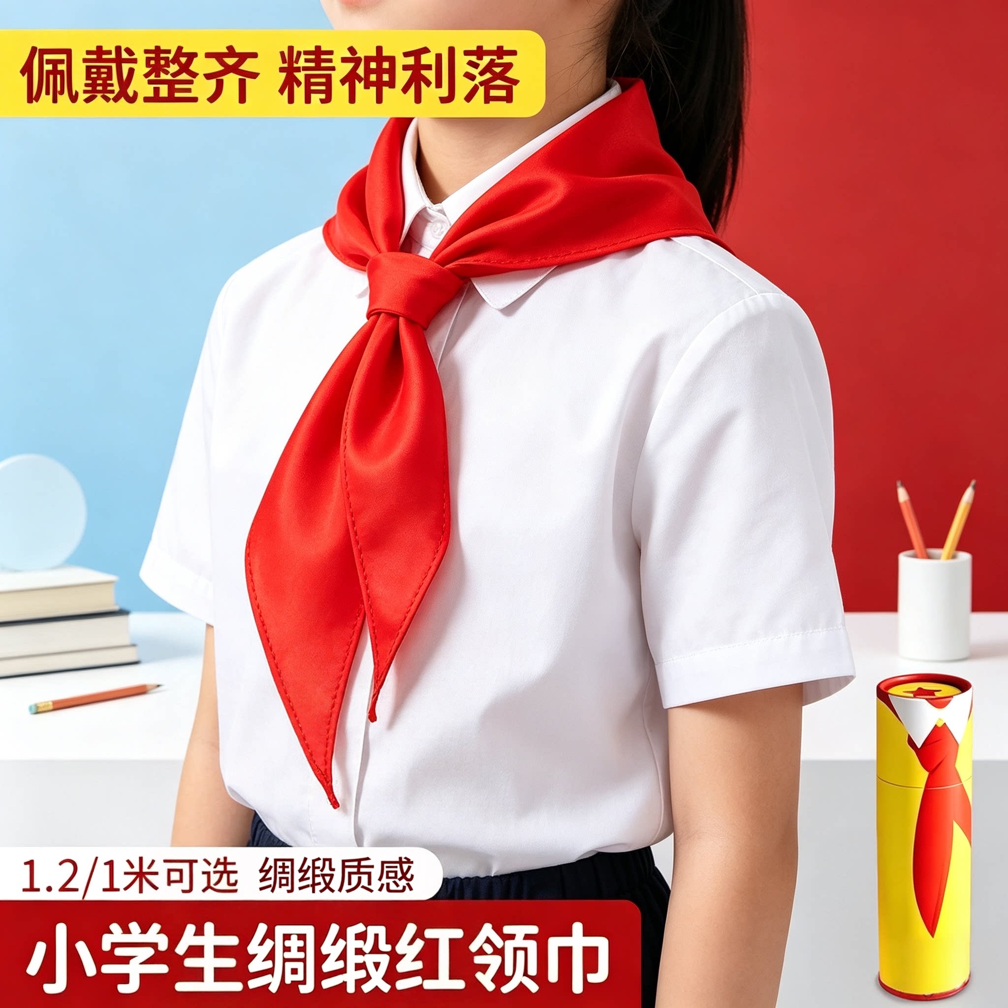 小学生红领巾绸缎质感柔软型图片