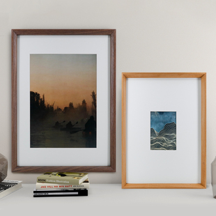 G1榉木黑胡桃定制a4实木相片画框a3照片加相框装 裱婚纱照挂墙裱画