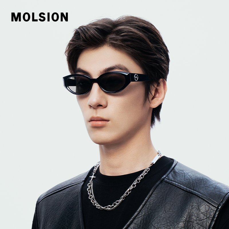 陌森眼镜墨镜女防紫外线椭圆猫眼框偏光太阳镜男MS3103