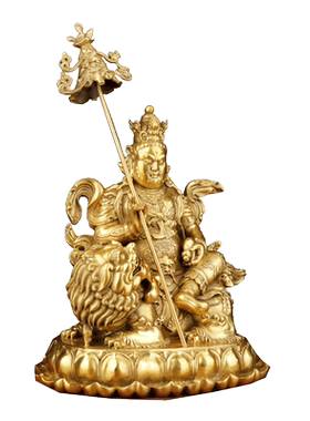 黄铜财宝天王摆件佛像毗沙门天王