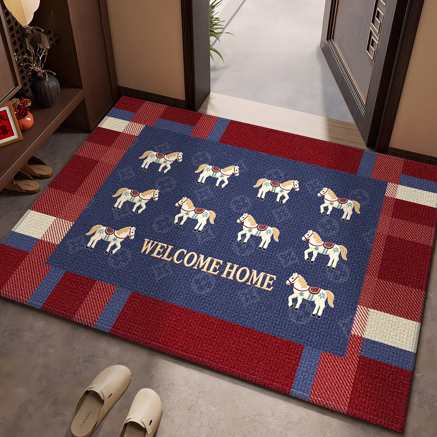 马年入户门地垫进门家用防滑门垫可裁剪玄关室内加厚新年红色地毯,入户地垫,淘宝优惠券,粉丝福利购,淘宝优惠卷