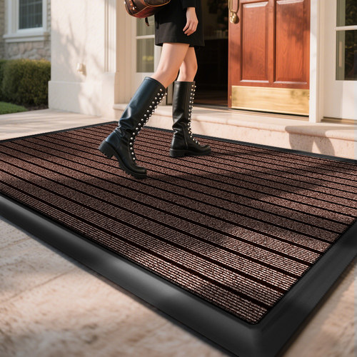 别墅入户门地垫高端豪宅进门加厚除尘脚垫2025新款室外免打理地毯