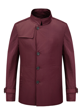 鸟家男风衣冬季可拆卸内胆外套大衣休闲立领男青年上衣93072