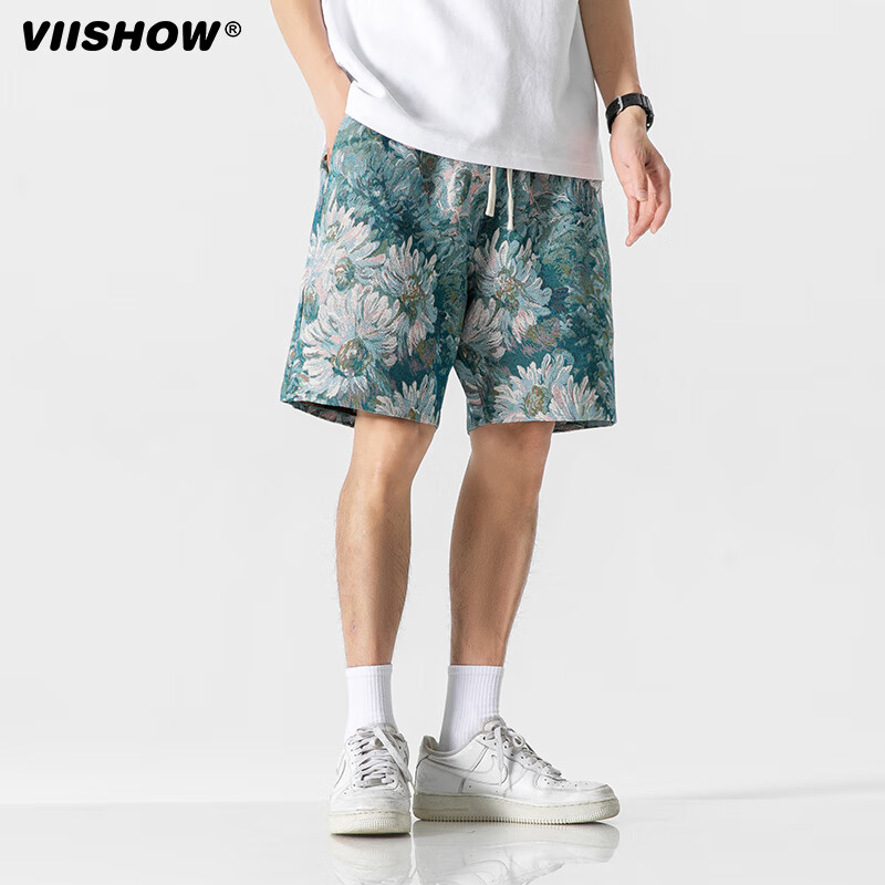 VIISHOW美式短裤男夏季潮牌ins沙滩裤直筒休闲五分裤百搭运动裤子