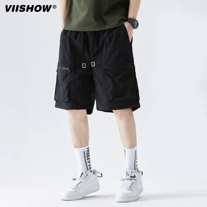 VISHOW工装短裤男士夏季薄款宽松凉感美式休闲裤冰丝潮流五分裤-封面
