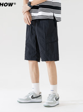 VISHOW日系CityBoy风格宽松休闲短裤男2024年夏季潮牌直筒工装裤