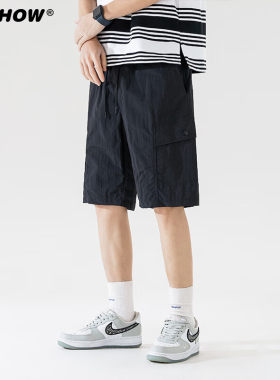 VISHOW日系CityBoy风格宽松休闲短裤男2024年夏季潮牌直筒工装裤