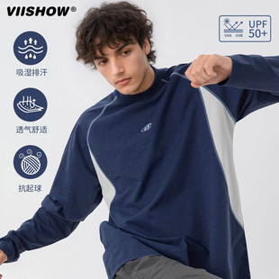 VIISHOW山系速干吸湿T恤秋季长袖防晒运动户外休闲百搭上衣男女款