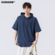t恤男生夏季 美式 潮牌宽松凉感半袖 VIISHOW连帽短袖 体恤帽衫 上衣
