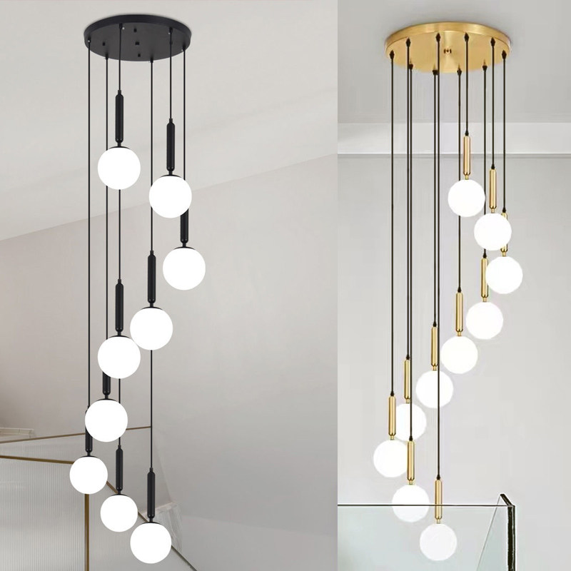 复式楼吊灯别墅挑空客厅灯网红旋转楼梯灯具简约LOFT吊灯金色轻奢,家装灯饰光源,LOFT/复式住宅/楼梯吊灯,淘宝优惠券,粉丝福利购,淘宝优惠卷