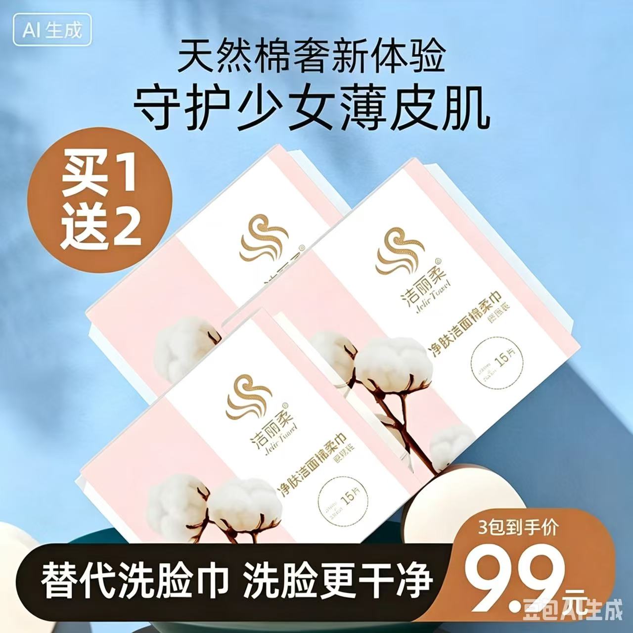 洁丽柔洗脸巾一次性抽取式洁面巾干湿两用便携旅行装卸妆棉柔护肤