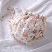 女宝宝棉纱花苞裤 宽松包屁裤 打底外穿百搭 纯棉包臀裤 婴幼儿面包裤