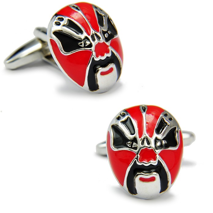 斯巴达国粹京剧脸谱男士袖扣