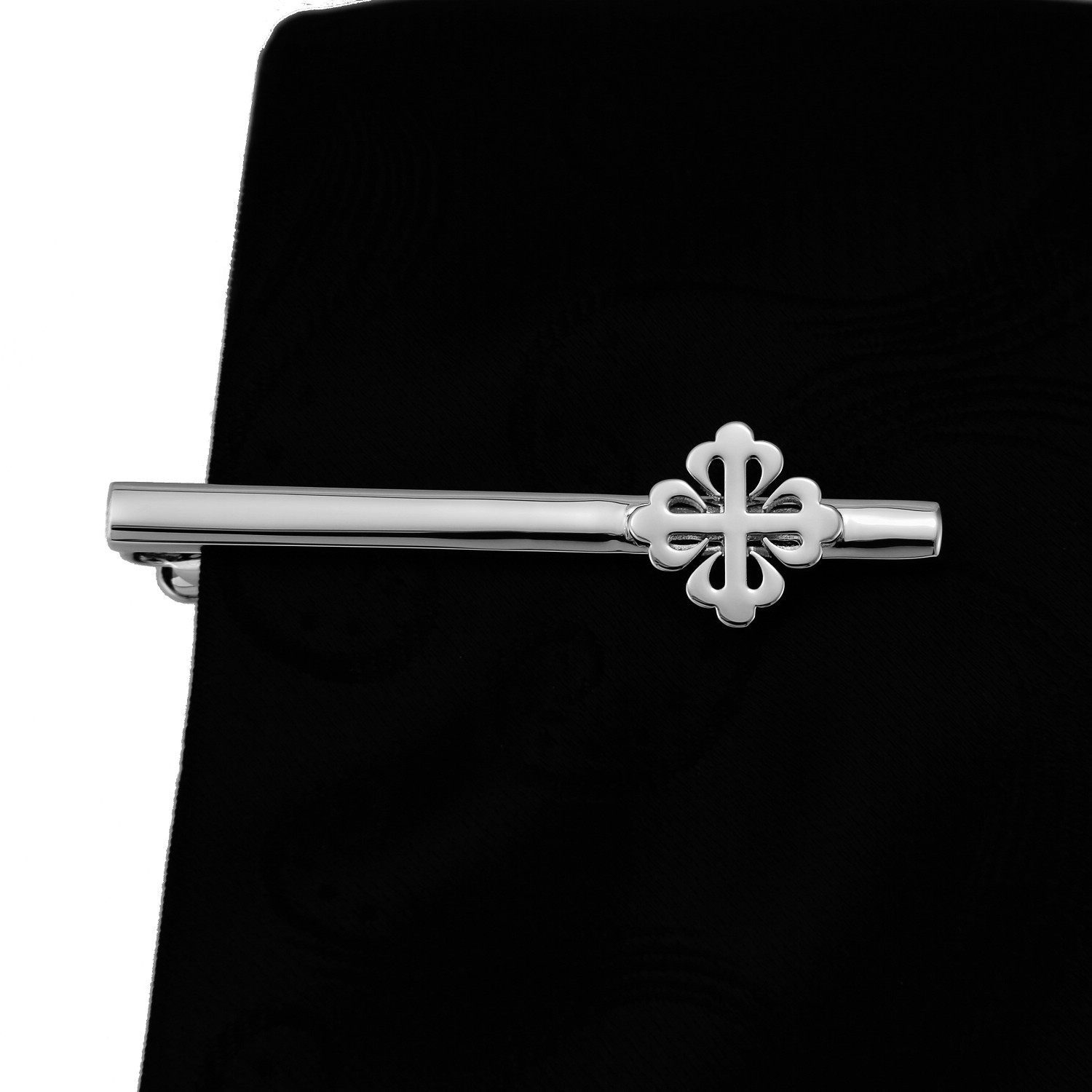 斯巴达复古领夹领带夹镀白金材质