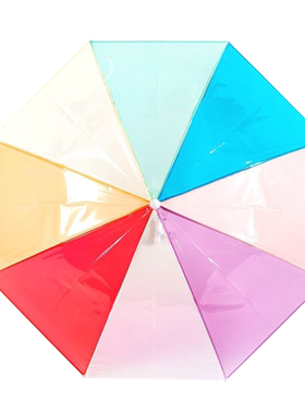Qiutong小宝宝儿童彩虹透明雨伞
