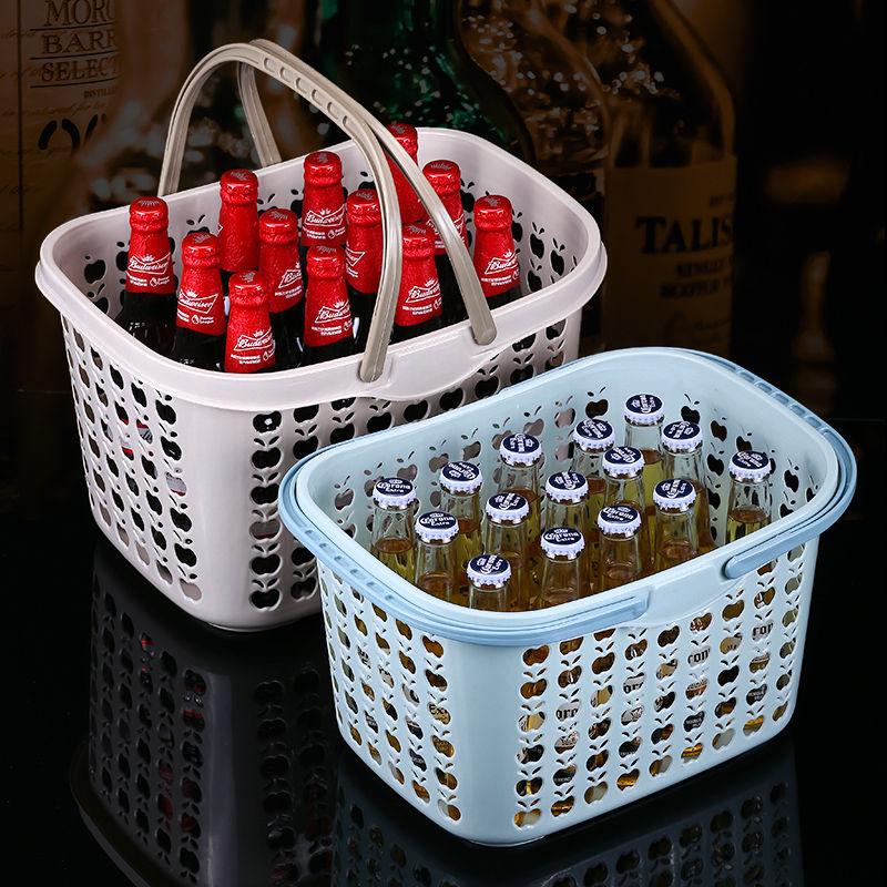 超市篮大号啤酒篮子小号买菜篮子草莓采摘篮购物篮手提篮塑料筐