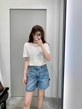 原 C&S女装标准版型圆领短袖亚麻T恤夏季新品