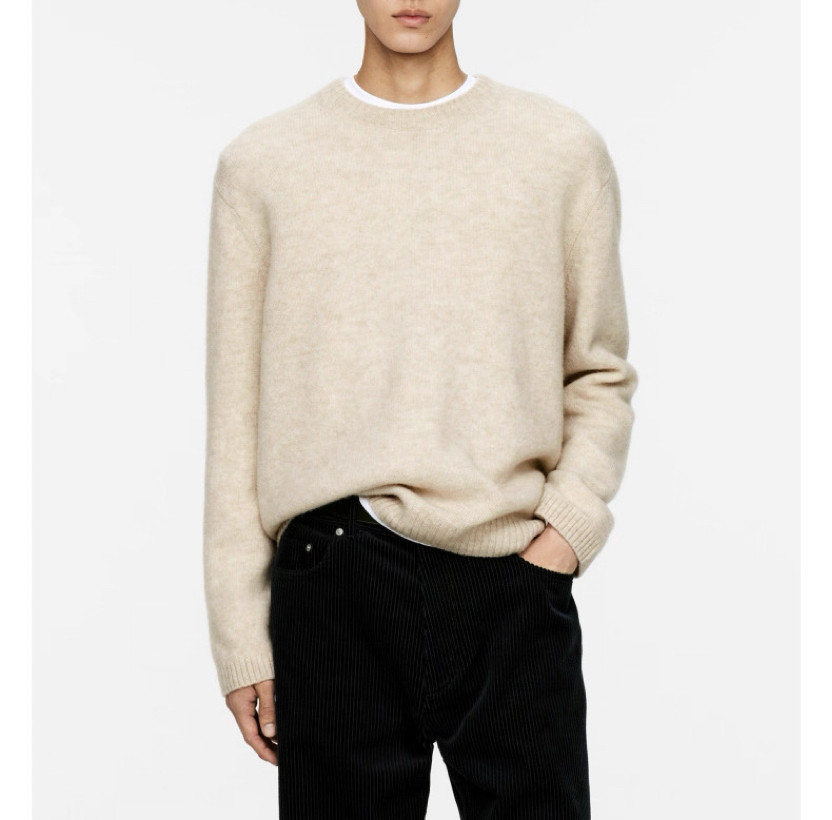 原 北欧男装 休闲版型全羊毛罗纹圆领长袖针织衫秋季新品