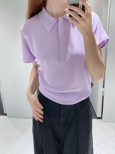 原 C&S女装 夏季新品女士纯色蝙蝠袖polo衫 凉爽透气
