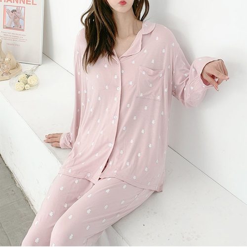 卡通小熊甜美可爱翻领开衫