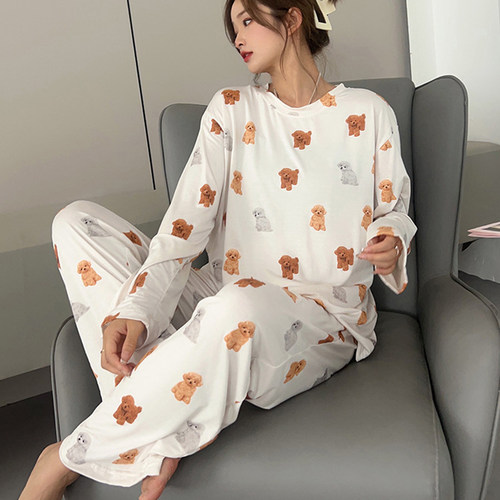 三色小狗卡通可爱动物长袖